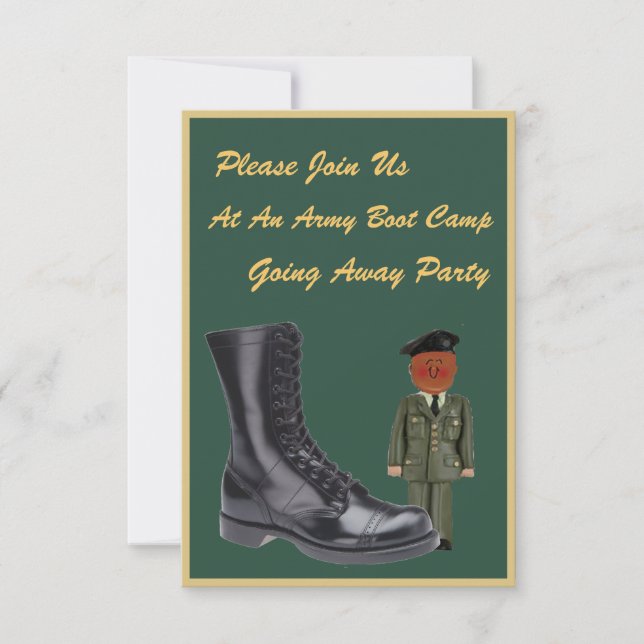 Military Boot Camp Going Away Invitations (Front)