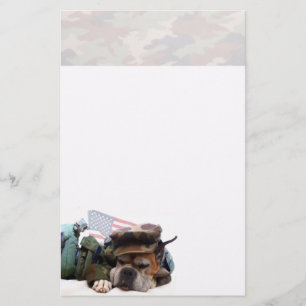 Military boxer dog stationary stationery