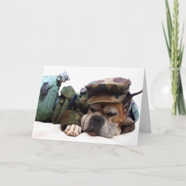 Military boxer greeting card (Front)