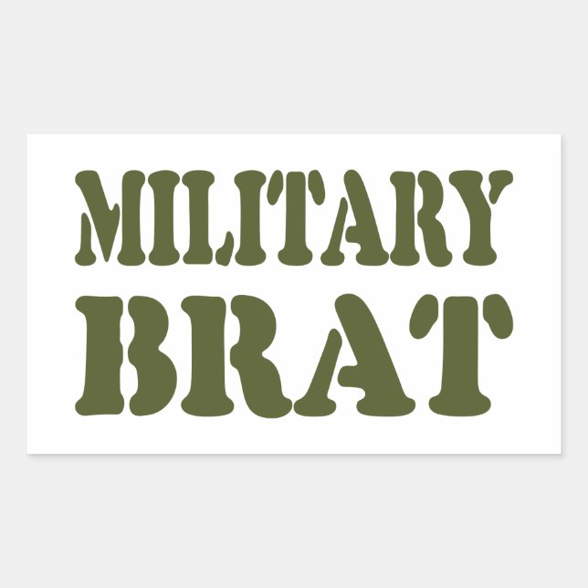 MILITARY BRAT RECTANGULAR STICKER (Front)