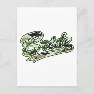 Military Bride Green Camouflage Postcard