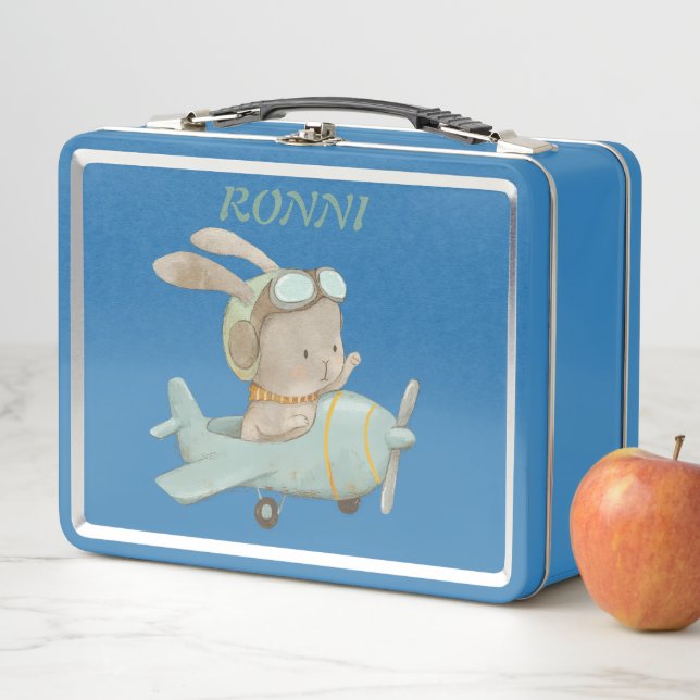  military bunny pilot in a helmet metal lunch box (In Situ)