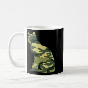 Military Burmese Camo Men Print Cat Kitty Veteran Coffee Mug
