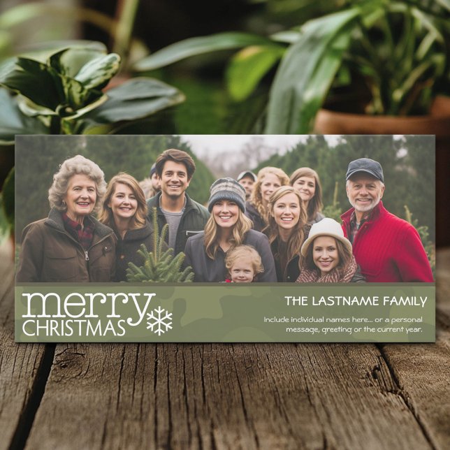 Military - Camo - Christmas Photo Card - 1 photo (Custom Photo Card)