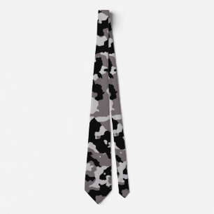 Military Camo Gray Camouflage Tie