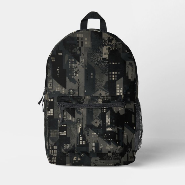 Military Camo Pattern Urban Environments Printed Backpack (Front)