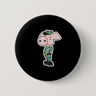 military camo pig 6 cm round badge