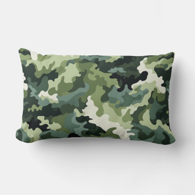 Military Camo Print Accent Pillow (Front)