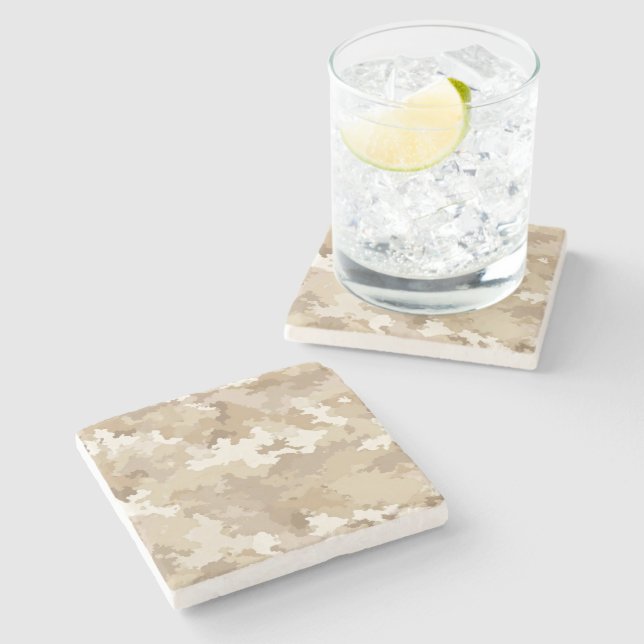 Military Camo Print  Stone Coaster (Side)