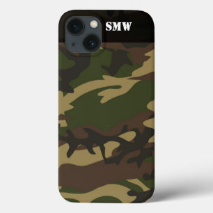 Military Camoflauge Camo Green Personalised iPhone 13 Case