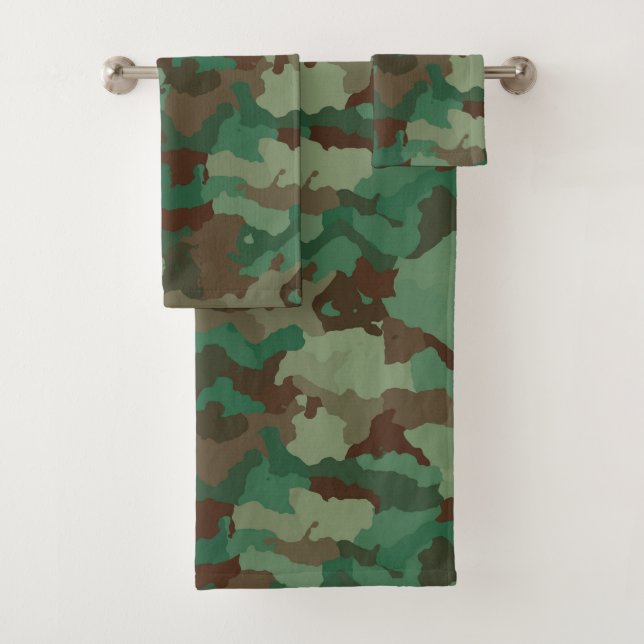 military camouflage bath towel set (Insitu)