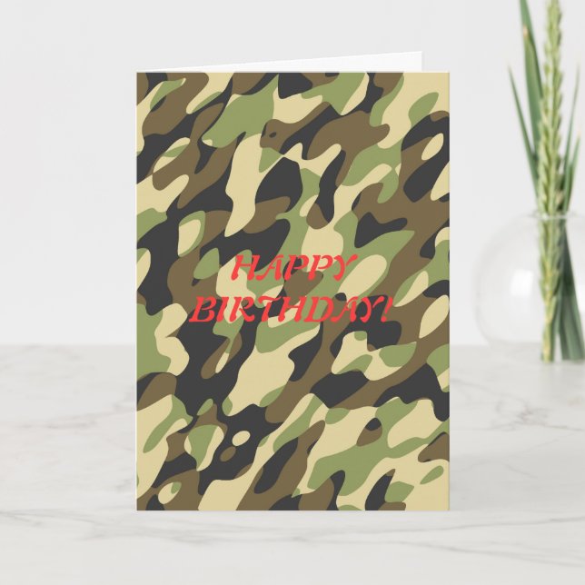 Military camouflage birthday card (Front)