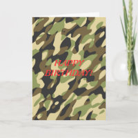 Military camouflage birthday card