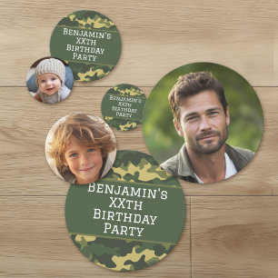 Military camouflage Birthday Party Photo Custom Confetti