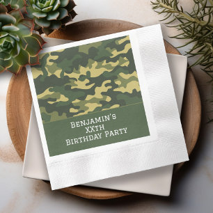 Military camouflage Birthday Party Theme Custom Napkin