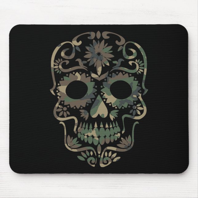 Military Camouflage Camo Dia De Los Muertos Sugar  Mouse Pad (Front)