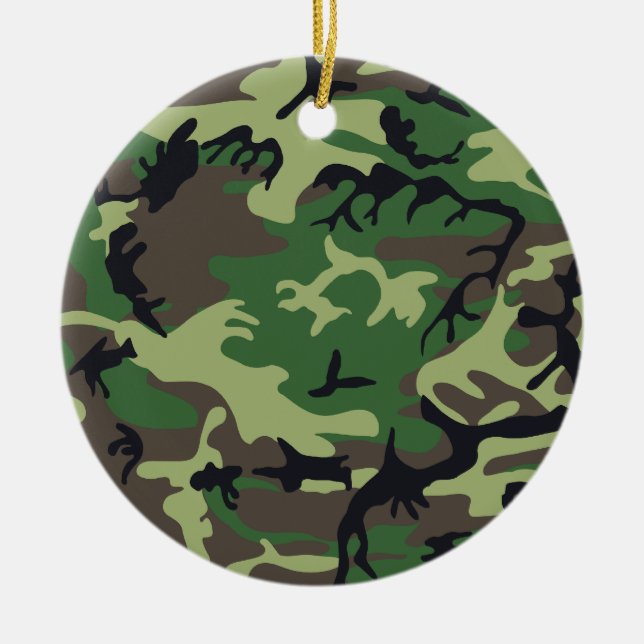 Military Camouflage Ceramic Ornament (Front)