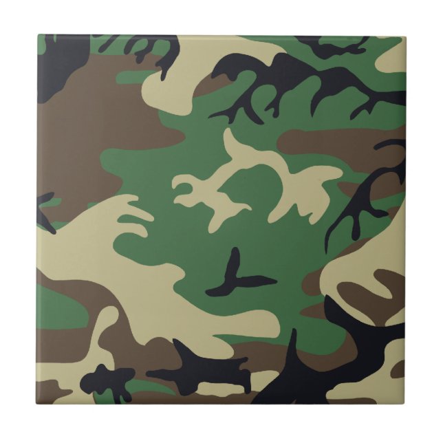 Military Camouflage Ceramic Tile (Front)