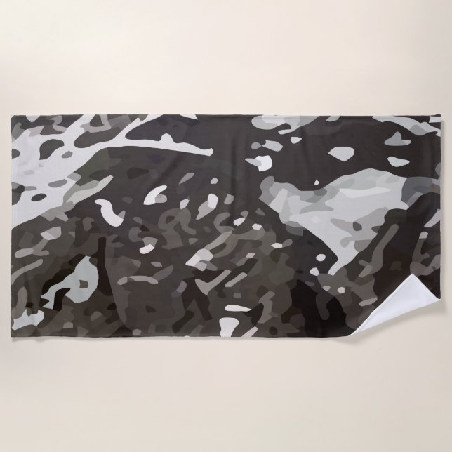 Military Camouflage Design Beach Towel (Front)