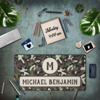 Military Camouflage Green Brown Pattern Monogram
