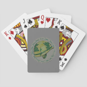 Military Camouflage Helmet Playing Cards