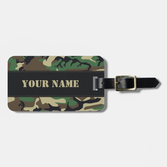 Military Camouflage Luggage Tag (Front Horizontal)
