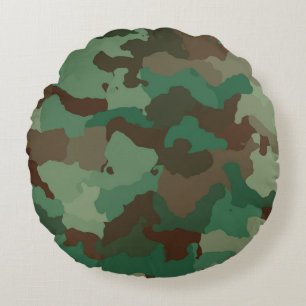 Military Camouflage Pattern (Armed Forces) Round Cushion