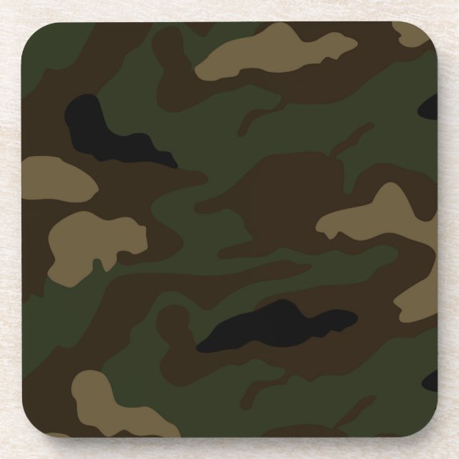 military camouflage pattern coaster (Front)