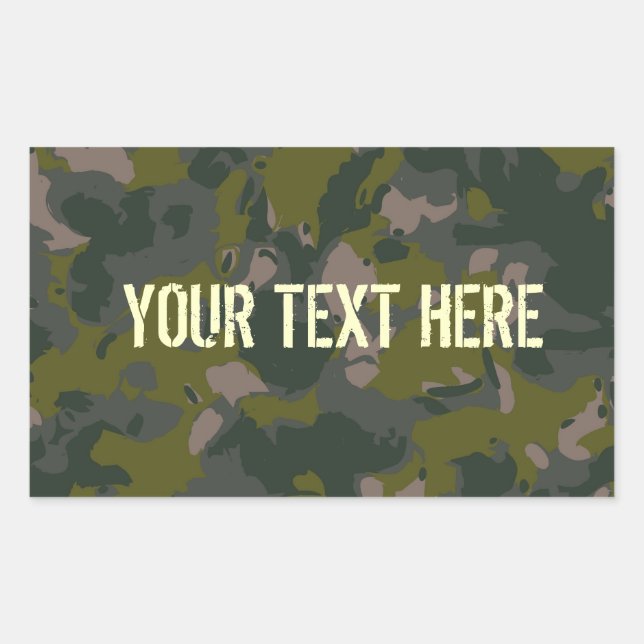 Military camouflage rectangular sticker (Front)
