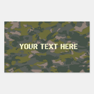 Military camouflage rectangular sticker