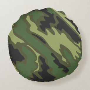 Military Camouflage Round Cushion