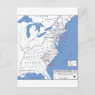 Military Campaigns of the American Revolution Postcard