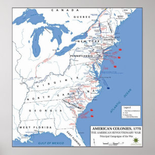 Military Campaigns of the American Revolution Poster