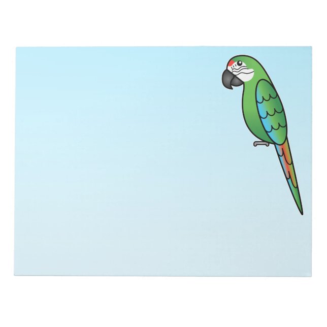 Military Cartoon Macaw Parrot Bird Notepad (Front)