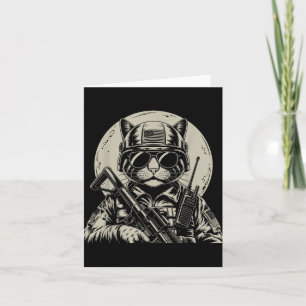 Military Cat Tactical Gear Veteran Soldier Funny G Card
