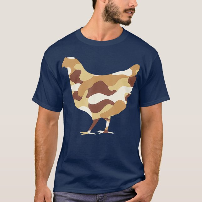 Military Chicken Camo Men Print US Hen Fowl Gift T-Shirt (Front)