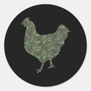Military Chicken Camo Print Us Hen Fowl Veteran Me Classic Round Sticker