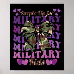 Military Child Camo Coquette Bow Purple Up Kids Bo Poster