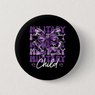 Military Child Coquette Bow Purple Up Camo Boys Gi 6 Cm Round Badge