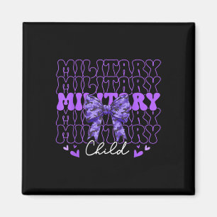 Military Child Coquette Bow Purple Up Camo Kids Bo Magnet