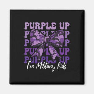 Military Child Coquette Bow Purple Up For Military Magnet