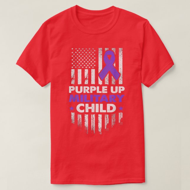 Military Child Military Kids Purple Up Military Ch T-Shirt (Design Front)