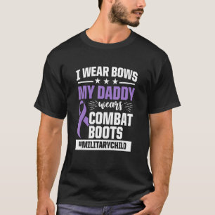 Military Child Month Purple Up Daddy Boots T-Shirt