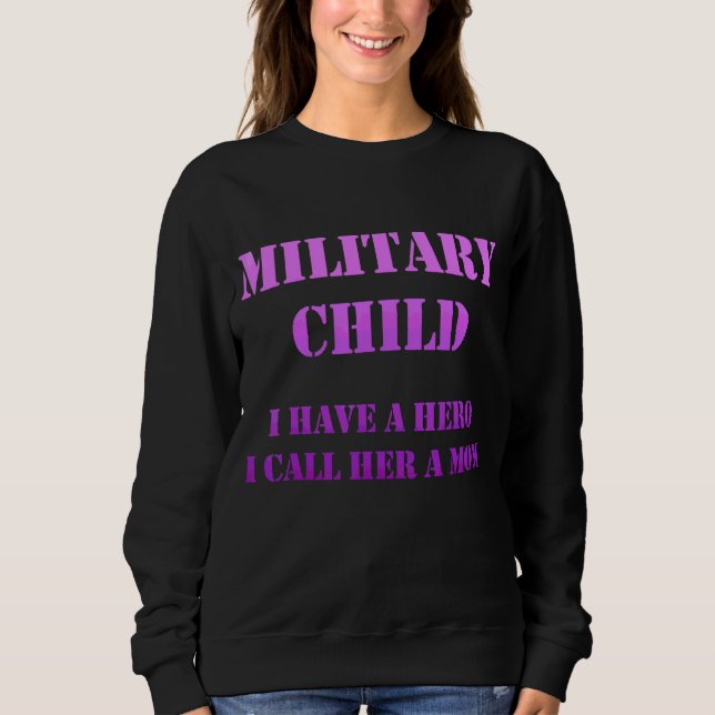 Military Child Month Purple Up Hero Sweatshirt (Front)