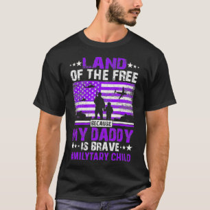Military Child Month Purple Up Land Of The Free Da T-Shirt