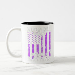 Military Child Month Purple Up Matters T-Shirt Two-Tone Coffee Mug