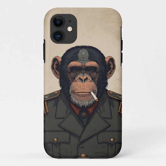 Military Chimp Commander Mobile Case (Back)