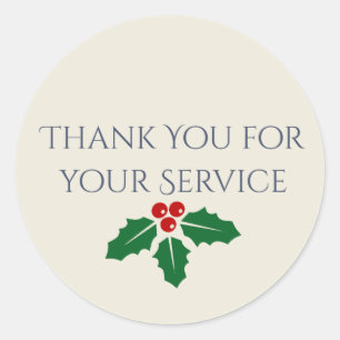 Military Christmas Thank You Service Sticker