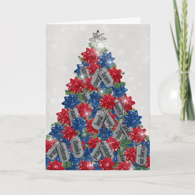 Military Christmas Tree Holiday Card (Front)