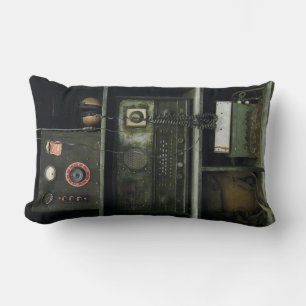 Military Comms Vintage Radio Equipment Lumbar Cushion